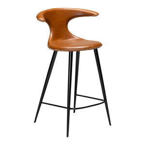 Koňakovohnedá barová stolička z imitácie kože DAN–FORM Denmark Flair, výška 90 cm