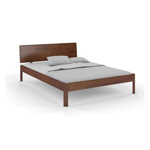 Tmavo hnedá posteľ z borovicového dreva 90x200 cm Ammer - Skandica