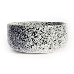 Bielo-čierna kameninová miska ÅOOMI Mess, ø 15 cm