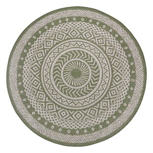 Zeleno-béžový vonkajší koberec Ragami Round, ø 160 cm