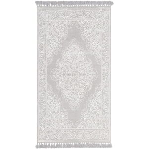 Sivý ručne tkaný bavlnený koberec Westwing Collection Salima, 700 x 140 cm