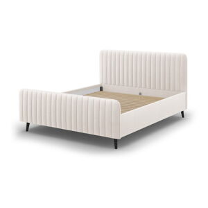 Béžová čalúnená dvojlôžková posteľ s roštom 180x200 cm Lily - Micadoni Home