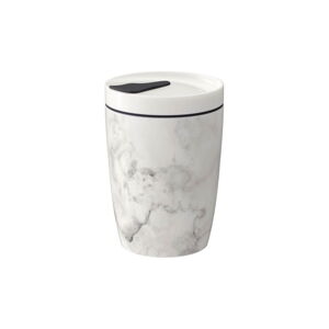 Sivo-biely porcelánový termohrnček Villeroy & Boch Like To Go, 290 ml