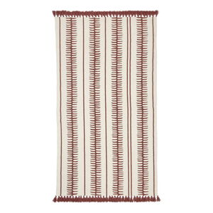 Béžovo-červený ručne tkaný bavlnený koberec Westwing Collection Rita, 70 x 140 cm