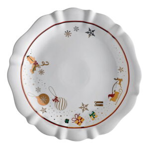 Biely porcelánový tanier s vianočným motívom Brandani Alleluia, ⌀ 30 cm