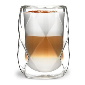 Súprava 2 dvojstenných pohárov na latté Vialli Design Geo, 350 ml