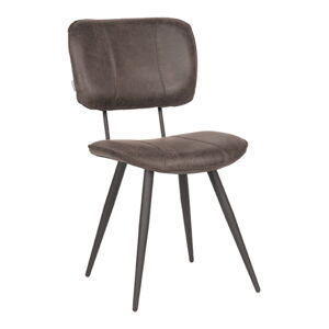 Antracitovosivé kožené jedálenské stoličky v súprave 2 ks Fos – LABEL51