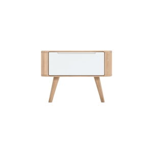 Nočný stolík z dubového dreva Gazzda Ena Two, 55 × 42 × 40 cm