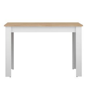 Biely jedálenský stôl s doskou v dekore duba 110x70 cm Nice - TemaHome