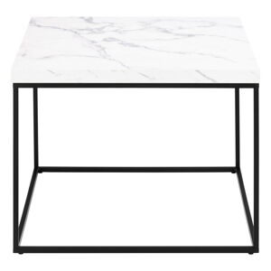 Biely konferenčný stolík s doskou v dekore mramoru 60x60 cm Barossa – Actona