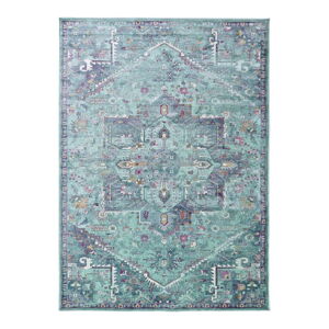 Tyrkysovomodrý koberec z viskózy 170x120 cm Lara - Universal