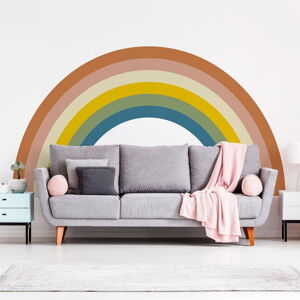 Detská samolepka na stenu 150x90 cm Pastel Rainbow - Ambiance