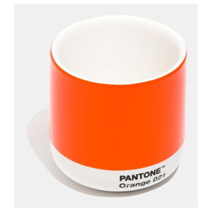 Oranžový keramický termohrnček Pantone Cortado, 175 ml