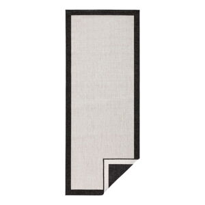 Čierno-krémový vonkajší koberec NORTHRUGS Panama, 80 x 350 cm