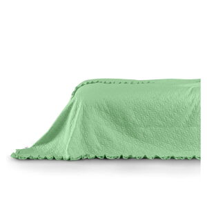 Zelený pléd cez posteľ AmeliaHome Tilia Mint, 220 x 240 cm
