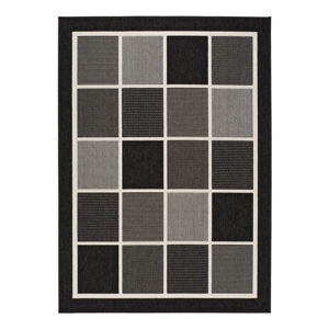 Čierno-sivý vonkajší koberec Universal Nicol Squares, 160 x 230 cm
