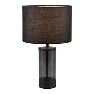 Čierna stolová lampa s textilným tienidlom (výška  33,5 cm) Grazia – Trio