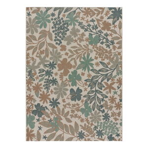 Béžovo-zelený vonkajší koberec Universal Floral, ø 115 cm