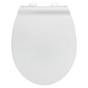 Biela záchodová doska s ľahkým zatváraním Wenko Spinetoli, 37 x 45 cm