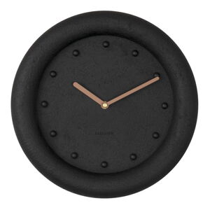 Čierne nástenné hodiny Karlsson Petra, ø 30 cm