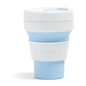 Bielo-modrý skladací cestovný hrnček Stojo Pocket Cup Sky, 355 ml