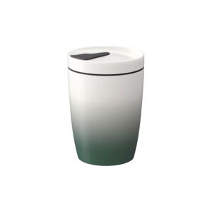 Zeleno-biely porcelánový termohrnček Villeroy & Boch Like To Go & To Stay, 290 ml