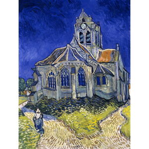 Obraz - 30x40 cm reprodukcia The Church at Auvers, Vincent van Gogh – Fedkolor
