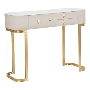 Béžový/v zlatej farbe konzolový stolík 40x100 cm Beauty – Mauro Ferretti