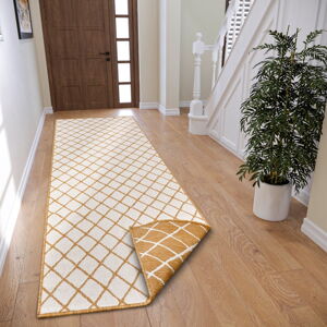 Okrovožltý/biely vonkajší koberec 80x250 cm Malaga – NORTHRUGS