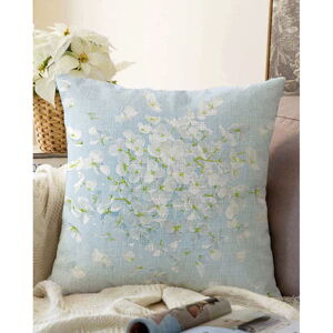 Modrá obliečka na vankúš s prímesou bavlny Minimalist Cushion Covers Blossom, 55 x 55 cm