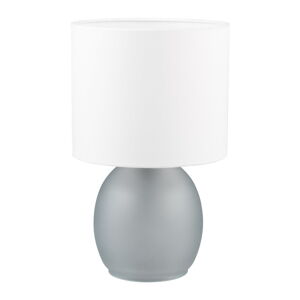 Biela/v striebornej farbe stolová lampa s textilným tienidlom (výška  29 cm) Vela – Trio