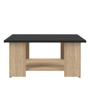 Konferenčný stolík v dekore duba s čiernou doskou 67x67 cm Square - TemaHome