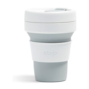 Bielo-sivý skladací cestovný hrnček Stojo Pocket Cup Dove, 355 ml