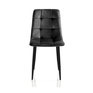 Čierne zamatové jedálenské stoličky v súprave 2 ks Faffy – Tomasucci