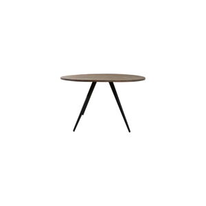 Čierny/tmavohnedý okrúhly jedálenský stôl s doskou z akácie ø 140 cm Turi – Light & Living