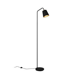 Čierna stojacia lampa s textilným tienidlom (výška  148 cm) Buddy – Trio