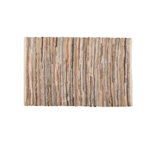 Hnedo-béžový kožený koberec Tiseco Home Studio Nayya, 60 x 90 cm