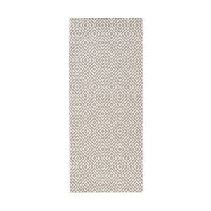 Sivý vonkajší koberec NORTHRUGS Karo, 80 × 200 cm