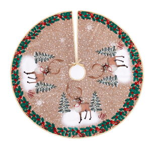 Hnedý okrúhly koberec pod vianočný stromček Unimasa, ø 120 cm