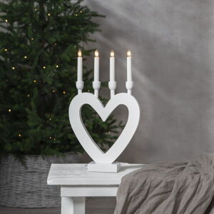 Biely vianočný LED svietnik Star Trading Dala, výška 45 cm