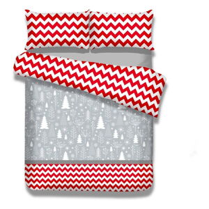 Flanelové obliečky na dvojlôžko AmeliaHome Christmas Mess, 200 × 220 cm + 70 x 80 cm