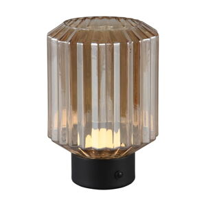 Čierna/béžová LED stolová lampa so stmievačom so skleneným tienidlom (výška  19,5 cm) Lord – Trio