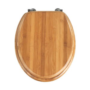 WC sedadlo z bambusového dreva Wenko Bamboo, 42,5 × 37 cm