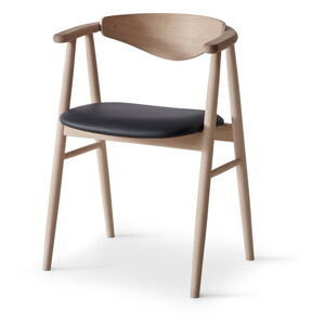Čierna/v prírodnej farbe kožená jedálenská stolička Traditional - Hammel Furniture