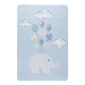 Detský svetlomodrý koberec Conceptum Hypnose Sweet Elephant Azul, 133 × 190 cm