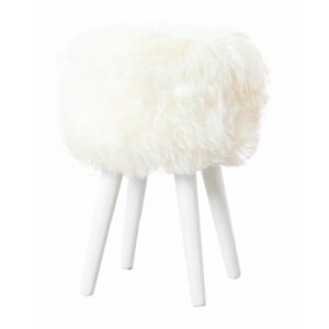 Stolička s bielym sedákom z ovčej kožušiny Native Natural White, ⌀ 30 cm