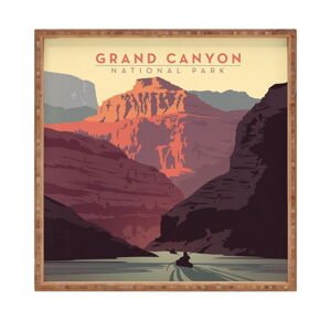 Drevený dekoratívny servírovací podnos Grand Canyon, 40 × 40 cm