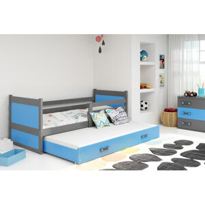 Detská posteľ s výsuvnou posteľou RICO 200x90 cm Modrá Šedá
